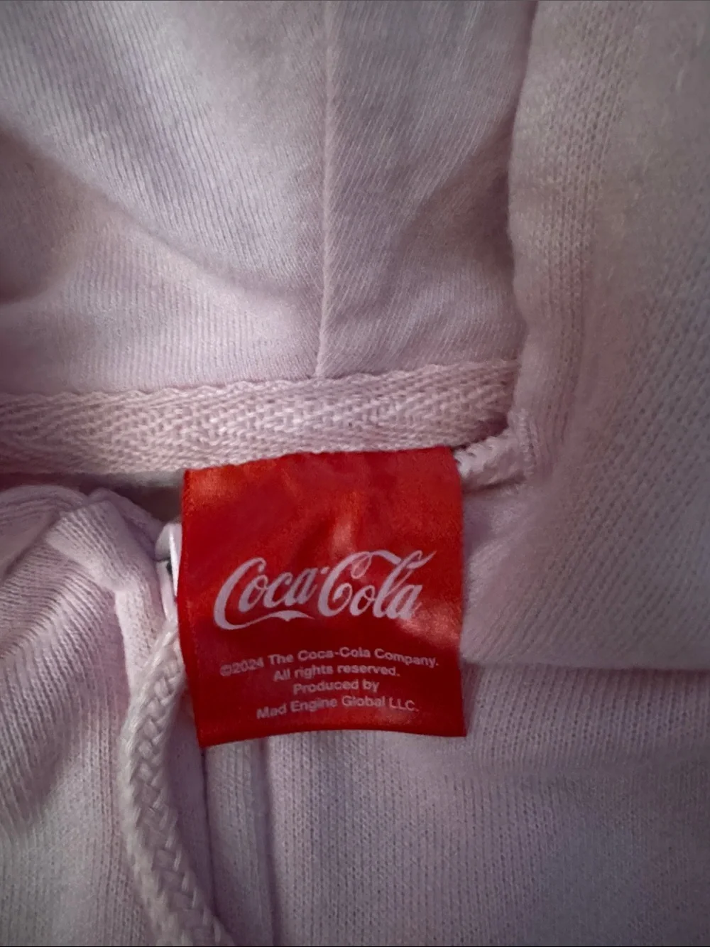 Cherry Coke Light Pink Kids Zip-Up Hoodie with Hood